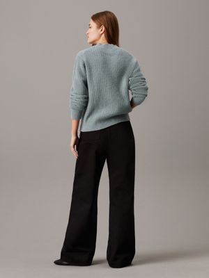 abyss boucle ribbed jumper for women calvin klein