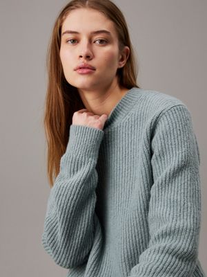 abyss boucle ribbed jumper for women calvin klein