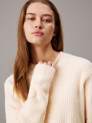 dew boucle ribbed jumper for women calvin klein