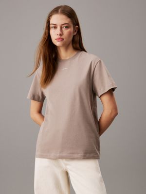 grey logo t-shirt for women calvin klein