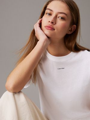 bright white logo t-shirt for women calvin klein