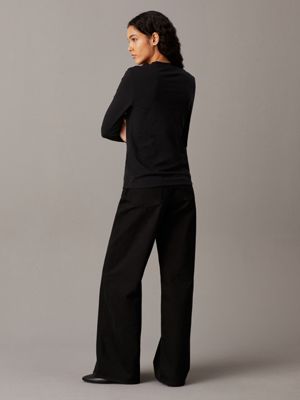 ck black slim long sleeve t-shirt for women calvin klein