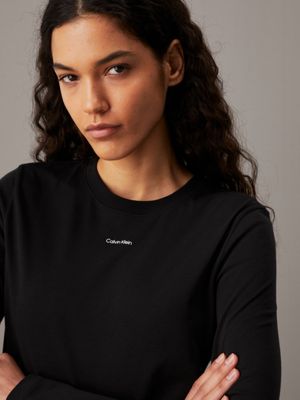 ck black slim long sleeve t-shirt for women calvin klein