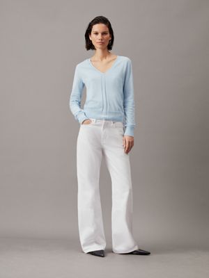 dream blue slim cotton silk jumper for women calvin klein