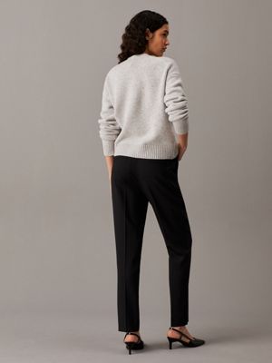 ck black slim tapered trousers for women calvin klein