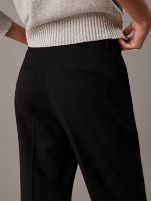 ck black slim tapered trousers for women calvin klein