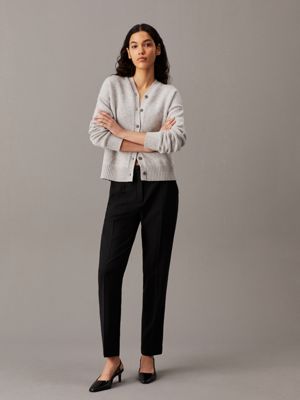 ck black slim tapered trousers for women calvin klein