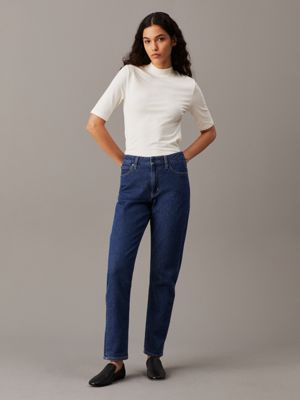 denim dark mid rise slim jeans for women calvin klein