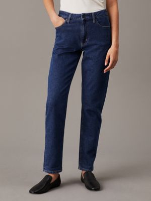 denim dark mid rise slim jeans for women calvin klein