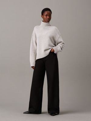 jean wide leg high rise denim black pour femmes calvin klein