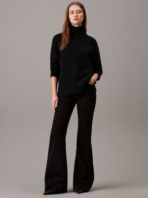 denim black slim flared jeans for women calvin klein