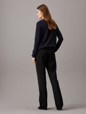 ck black slim straight trousers for women calvin klein