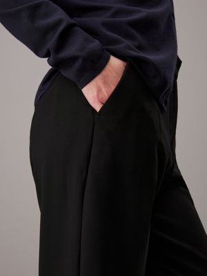 ck black slim straight trousers for women calvin klein