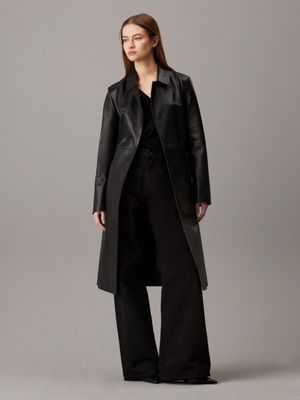 Leather wrap coat best sale