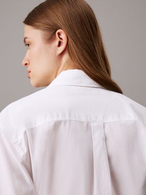 bright white cotton poplin shirt for women calvin klein