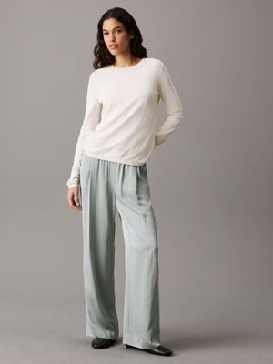 abyss wide leg viscose trousers for women calvin klein