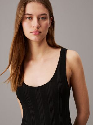 ck black slim lace tank dress for women calvin klein