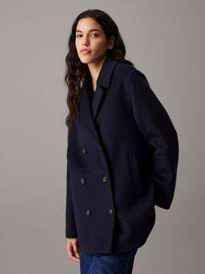 Long peacoat women's best sale