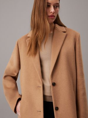 amphora relaxed brushed wool coat for women calvin klein