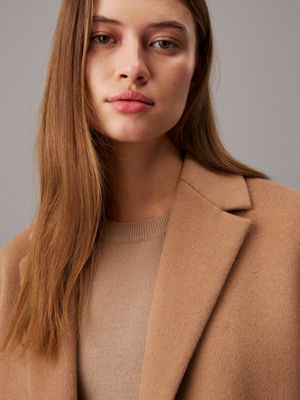 amphora lässiger mantel aus gebürsteter wolle für damen - calvin klein