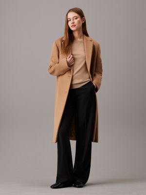 Relaxed Brushed Wool Coat Calvin Klein K20K207701PAI