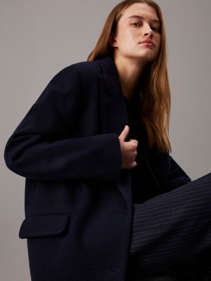 night sky oversized wool herringbone coat for women calvin klein