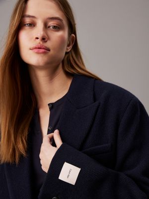 night sky oversized wool herringbone coat for women calvin klein