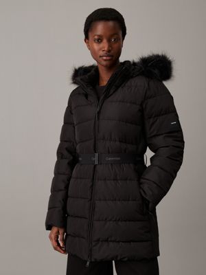 Calvin klein belted puffer jacket on sale