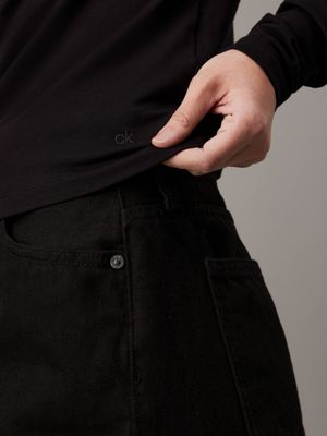 ck black schmales top aus modal für damen - calvin klein