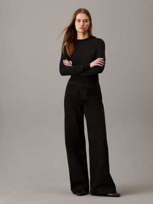 ck black schmales top aus modal für damen - calvin klein