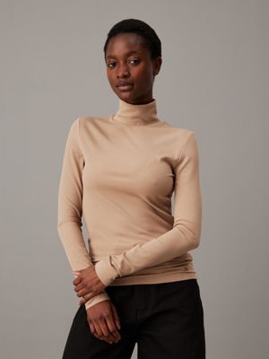 Mock neck fitted top on sale