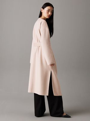 gray morn double face wool coat for women calvin klein