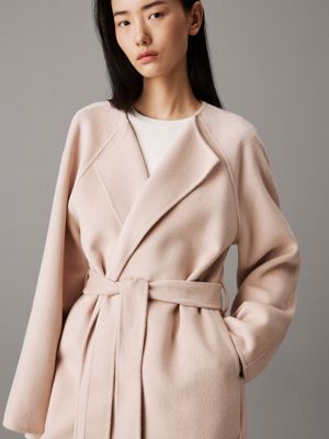 gray morn double face wool coat for women calvin klein