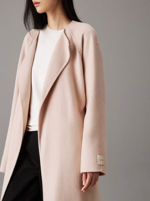 gray morn double face wool coat for women calvin klein