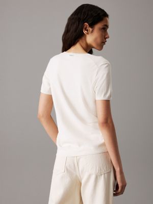 egret viscose blend t-shirt jumper for women calvin klein