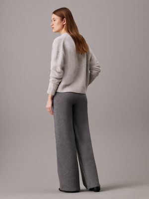 light grey heather relaxed cashmere blend cardigan for women calvin klein