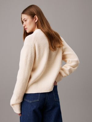 dew relaxed boucle cardigan jumper for women calvin klein