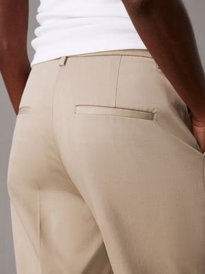 aluminum slim tapered chino trousers for women calvin klein