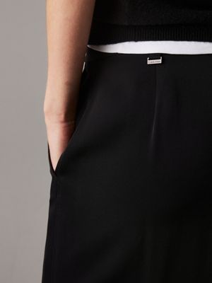 ck black sheer panel ankle skirt for women calvin klein