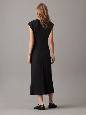 ck black viscose shift dress for women calvin klein