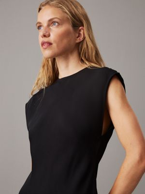 ck black viscose shift dress for women calvin klein