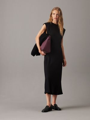 black viscose shift dress for women calvin klein