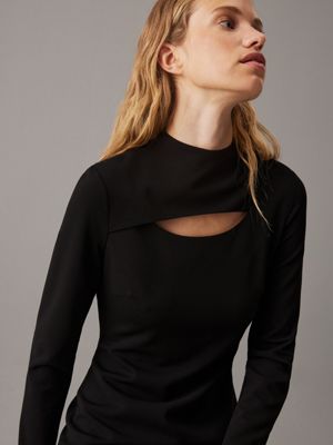 ck black slim scuba bodycon dress for women calvin klein