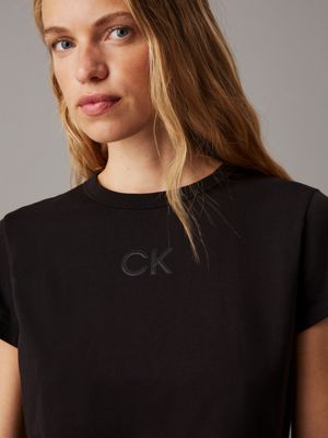 ck black slim logo t-shirt for women calvin klein