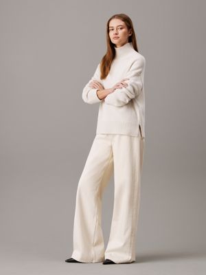 egret relaxed cashmere blend jumper for women calvin klein