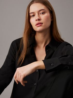 ck black relaxed cdc shirt for women calvin klein