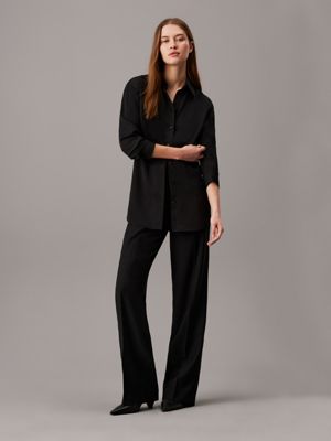 ck black relaxed cdc shirt for women calvin klein