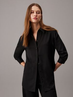 black relaxed cdc shirt for women calvin klein