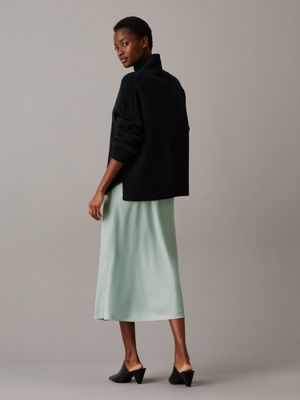 abyss slim crepe midi skirt for women calvin klein