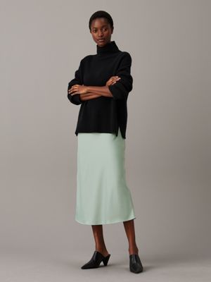 abyss slim crepe midi skirt for women calvin klein